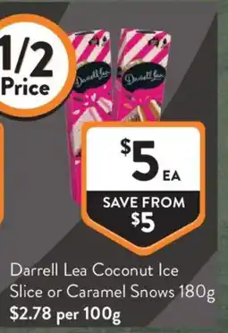 Foodworks Darrell Lea Coconut Ice Slice or Caramel Snows offer