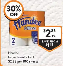 Foodworks Handee Paper Towel 2 Pack offer