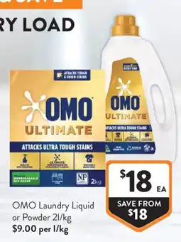 Foodworks OMO Laundry Liquid or Powder offer