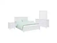 LivingStyles Kendall Acacia Timber Bed & Dresser Suite, King offer
