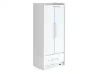 Boori Neat Wooden 2 Door Wardrobe, Barley White