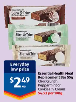 ALDI Essential Health Meal Replacement Bar offer