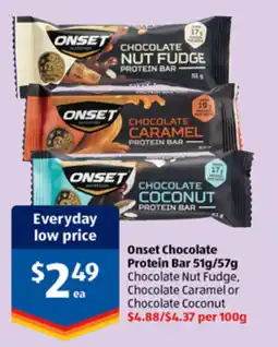 ALDI Onset Chocolate Protein Bar offer
