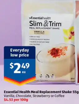 ALDI Essential Health Meal Replacement Shake offer