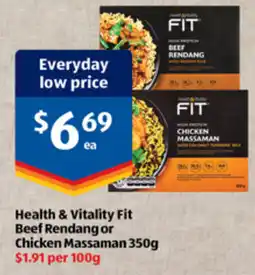 ALDI Health & Vitality Fit Beef Rendang or Chicken Massaman offer