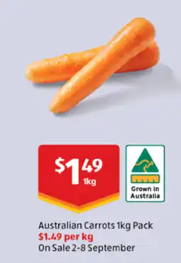 ALDI Australian Carrots 1kg Pack offer