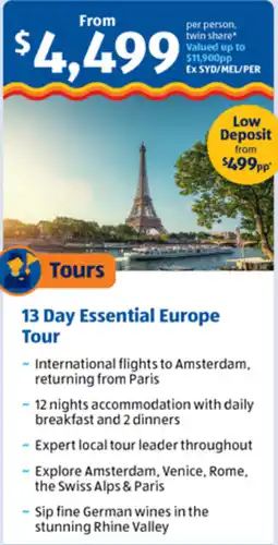 ALDI Tours 13 Day Essential Europe Tour offer