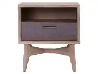 LivingStyles Corbin Acacia Timber Bedside Table, Large offer