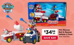 Toyworld Paw Patrol Fire Rescue Roll & Rescue Vehicle 2 Pack offer
