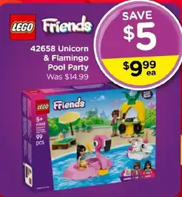Toyworld LEGO Friends 42658 Unicorn & Flamingo Pool Party offer