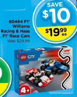 Toyworld LEGO CITY Williams Racing & Haas F1 Race Cars offer