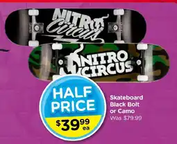 Toyworld Skateboard Black Bolt or Camo offer