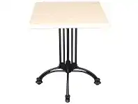 LivingStyles Trieste Commercial Grade Square Dining Table, 80cm, Travertine / Black offer