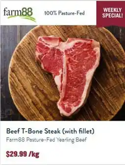 Tasman Butchers Beef T-Bone Steak (with fillet) Farm88 Pasture-Fed Yearling Beef offer