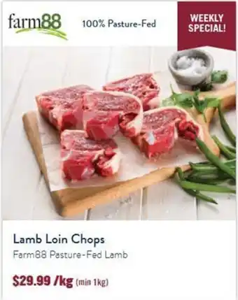 Lamb Loin Chops Farm88 Pasture-Fed Lamb
