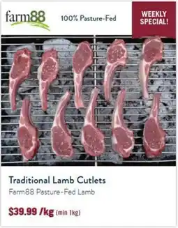Tasman Butchers Traditional Lamb Cutlets Farm88 Pasture-Fed Lamb offer