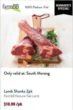 Tasman Butchers Lamb Shanks 2pk Farm88 Pasture-Fed Lamb offer