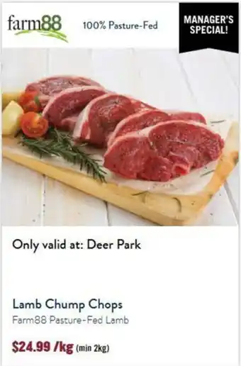 Tasman Butchers Lamb Chump Chops Farm88 Pasture-Fed Lamb offer