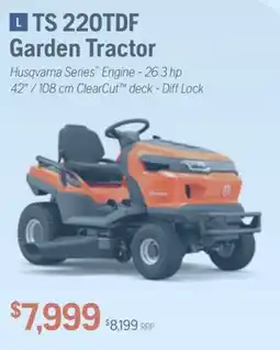 Husqvarna Husqvarna TS 220TDF Garden Tractor offer