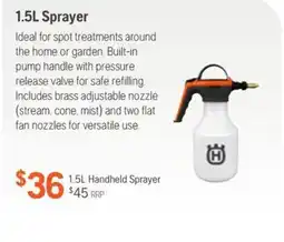 Husqvarna 1.5L Handheld Sprayer offer
