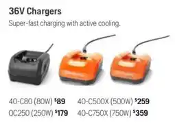 Husqvarna 36V Chargers offer