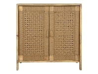 LivingStyles Arizona Handmade Mango Wood & Jute 2 Door Side Cabinet offer