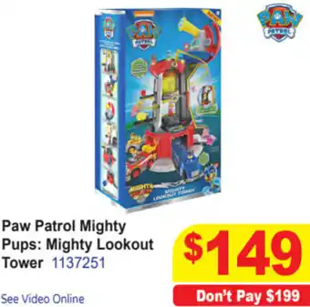 Mr Toys Paw Patrol Mighty Pups: Mighty Lookout Tower offer