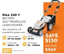 STIHL Stihl Rma 348 V Battery Self Propelled Lawn Mower offer