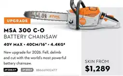 STIHL Stihl MSA 300 C-O Battery Chainsaw offer