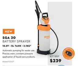 STIHL Stihl SGA 30 Battery Sprayer offer