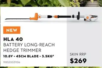 HLA 40 Battery Long-Reach Hedge Trimmer
