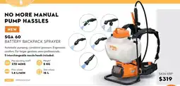STIHL Stihl SGA 60 Battery Backpack Sprayer offer