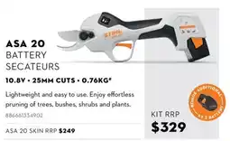 STIHL Stihl Asa 20 Battery Secateurs offer