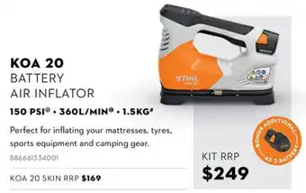 Stihl Koa 20 Battery Air Inflator