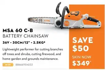 Stihl MSA 60 C-B Battery Chainsaw