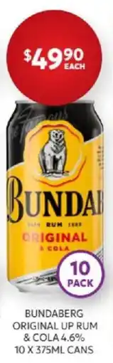 Harry Brown Bundaberg Original Up Rum & Cola offer