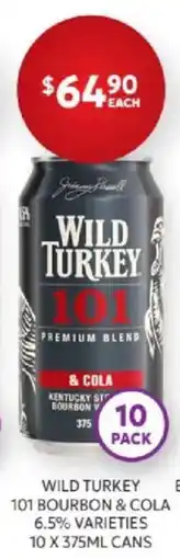 Harry Brown Wild Turkey 101 Bourbon & Cola offer