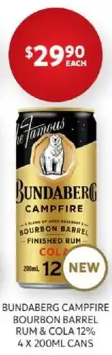 Harry Brown Bundaberg Campfire Bourbon Barrel Rum & Cola offer