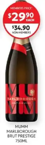 Harry Brown Mumm Marlborough Brut Prestige offer