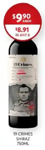 Harry Brown 19 Crimes Shiraz offer