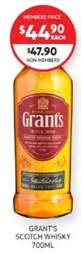 Harry Brown Grant's Scotch Whisky offer
