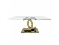 LivingStyles Sedini Glass & Stainless Steel Dining Table, 180cm offer