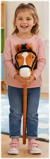Toymate Wonder Co. Plush Horse Dark Brown 75cm offer