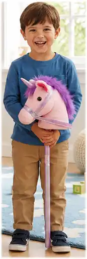 Toymate Wonder Co. Plush Unicorn Horse Pink 75cm offer