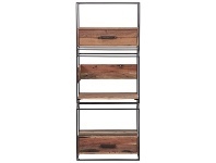 LivingStyles Nako Commercial Grade Reclaimed Timber & Iron Display Shelf with Drawers offer
