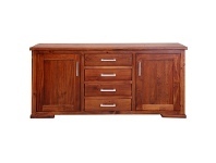 LivingStyles Marni Pine Timber 2 Door 4 Drawer Buffet Table, 165cm offer