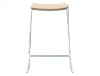 LivingStyles Kiel Metal Counter Stool, Timber Seat, Natural / White offer