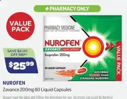 Health Save Nurofen Zavance 200mg 80 Liquid Capsules offer