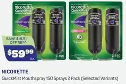 Health Save Nicorette QuickMist Mouthspray offer