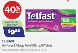 Health Save Telfast Hayfever & Allergy Relief 180mg offer